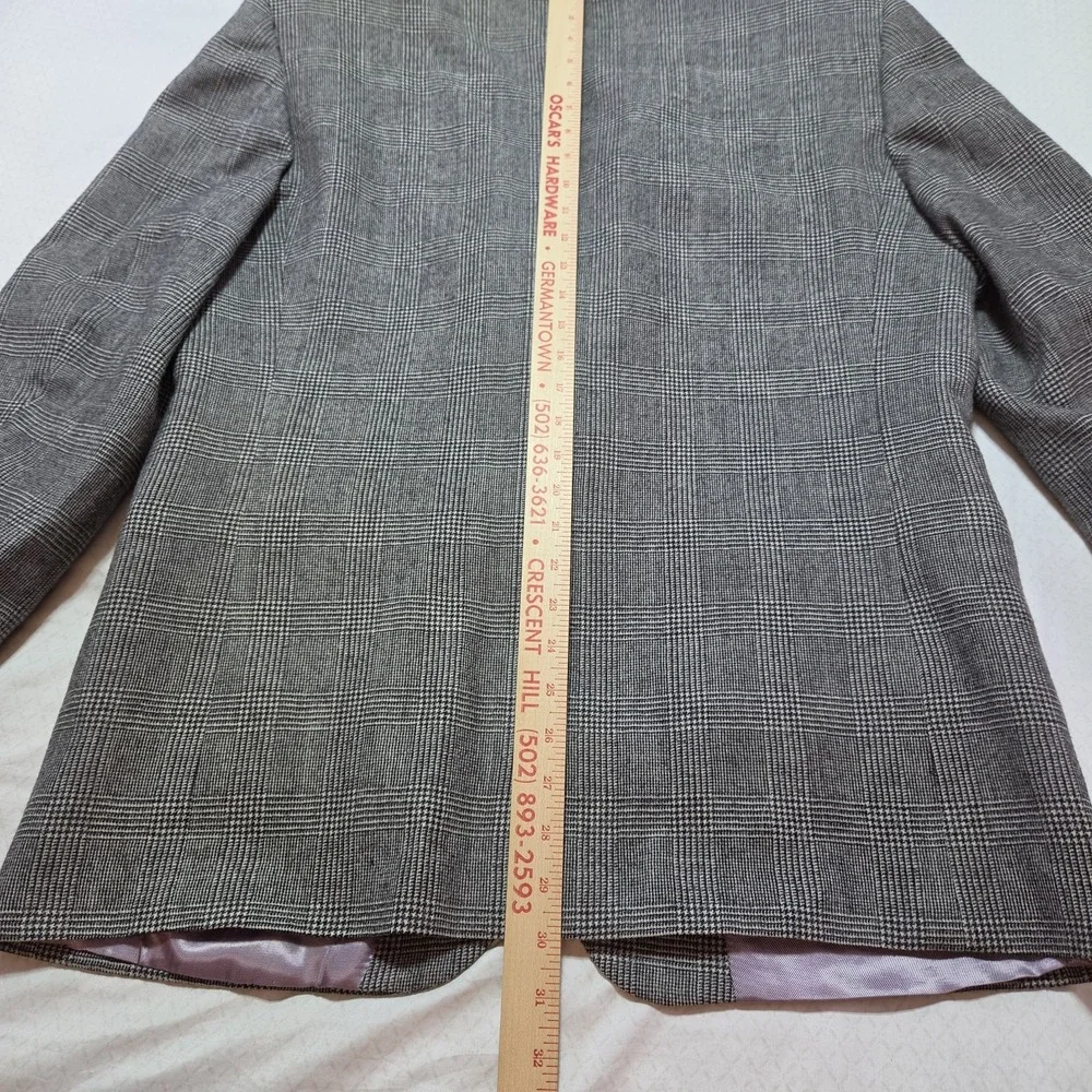 Vtg Men's Ottimo Blazer Jacket Size 43R Gray Glen Plaid Wool Sport Coat Classic